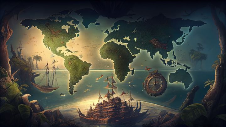 digital world map wallpaper