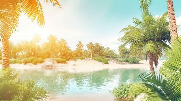 Dreamy Tropical Beach Artwork - graphiXperience - Drawings ...
