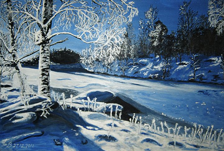 Winter dawn - Art workshop - Paintings & Prints, Landscapes & Nature ...