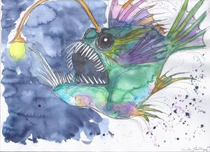 Angler Fish Drawing - Ema Grace - Jose Art Gallery