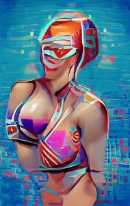 Female Cyborg in a Bikini