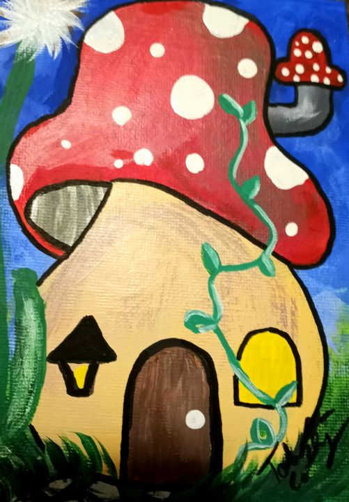 mushroom house - Prints for Kids