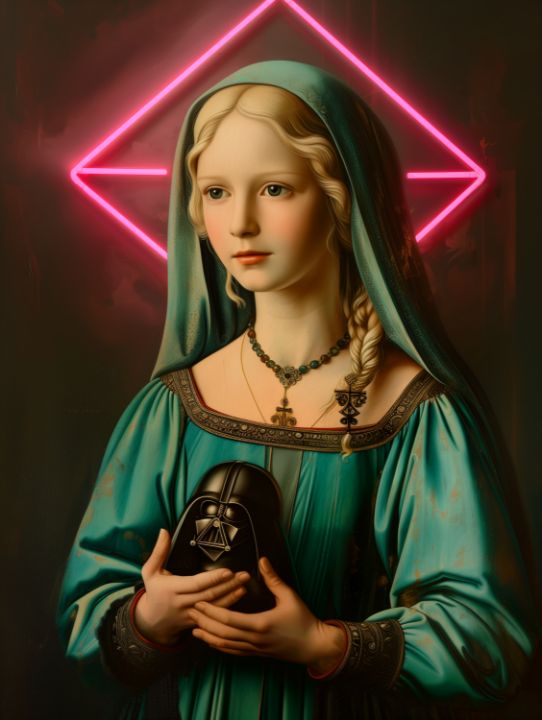 Saint with Darth Vader collectible - David CoBo Digital Art - Digital ...