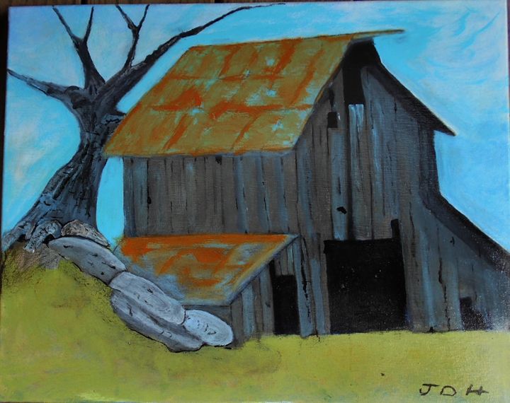 The Old Barn Redbirds Art Paintings Prints Buildings