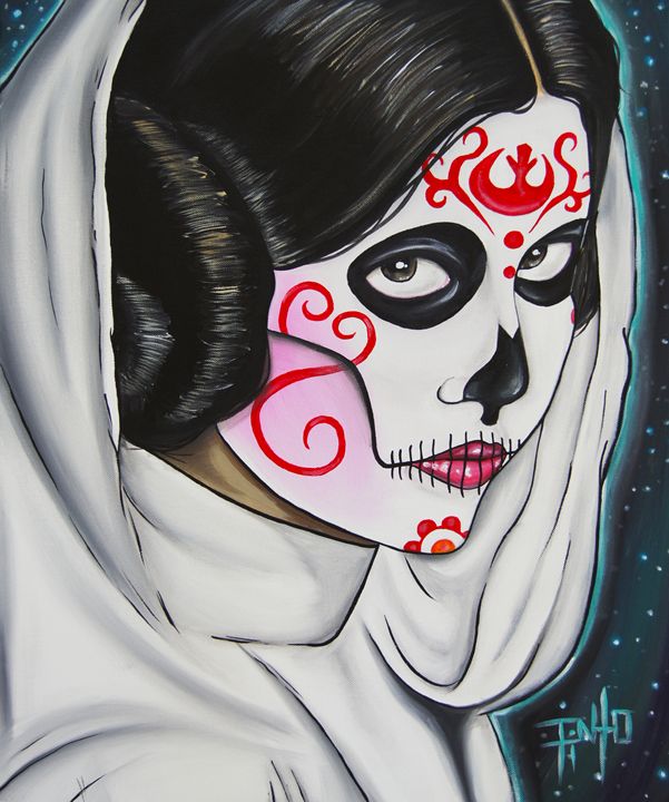 Day of the Dead Leia - Art of Pinto