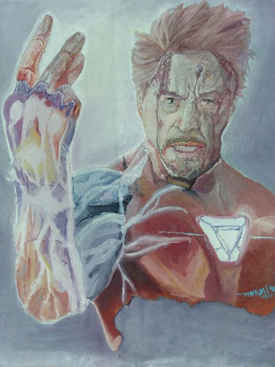 "Final Snap" Iron Man Oil Painting - Zairah Painting