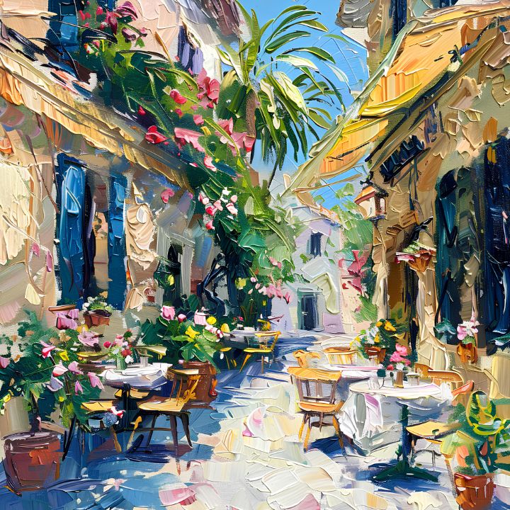 Cafe Street - Avanesova Elena AVA - Paintings & Prints, Buildings ...