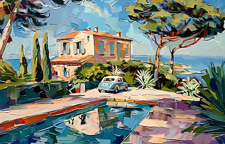 House By The Sea - Avanesova Elena Ava - Paintings & Prints, Buildings 