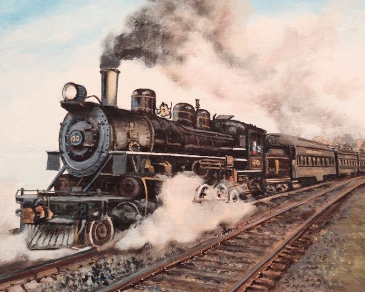 Number 40 Steam Train - Jackie Bryant's Art - Paintings & Prints