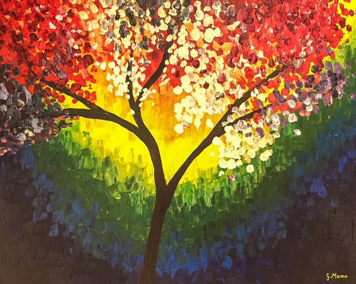 Rainbow Tree - Art Attack - Paintings & Prints, Flowers, Plants ...