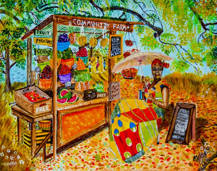 Roadside Fruit and Vegetable Stand romaingraphics Paintings