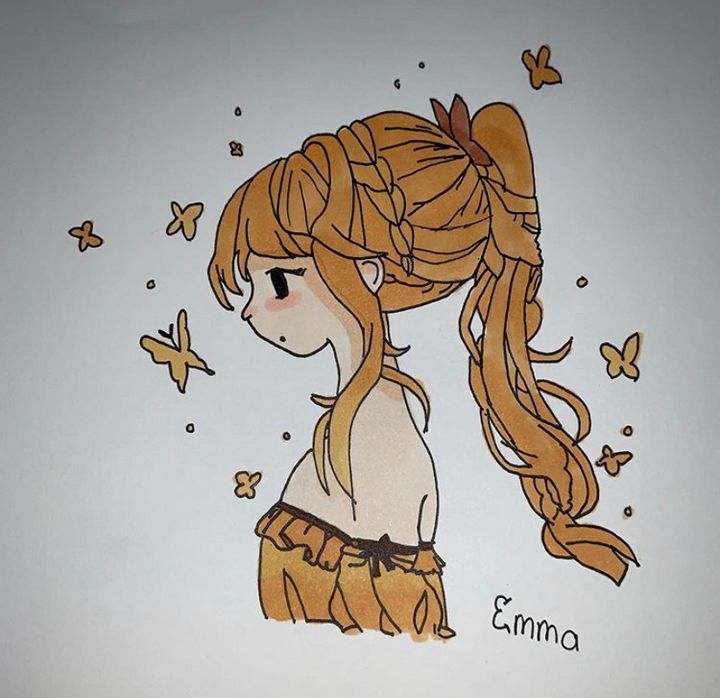 Orange Butterfly Character - Emma's Art Gallery - Drawings & Illustration,  People & Figures, Animation, Anime, & Comics, Other Animation, Anime, &  Comics - ArtPal