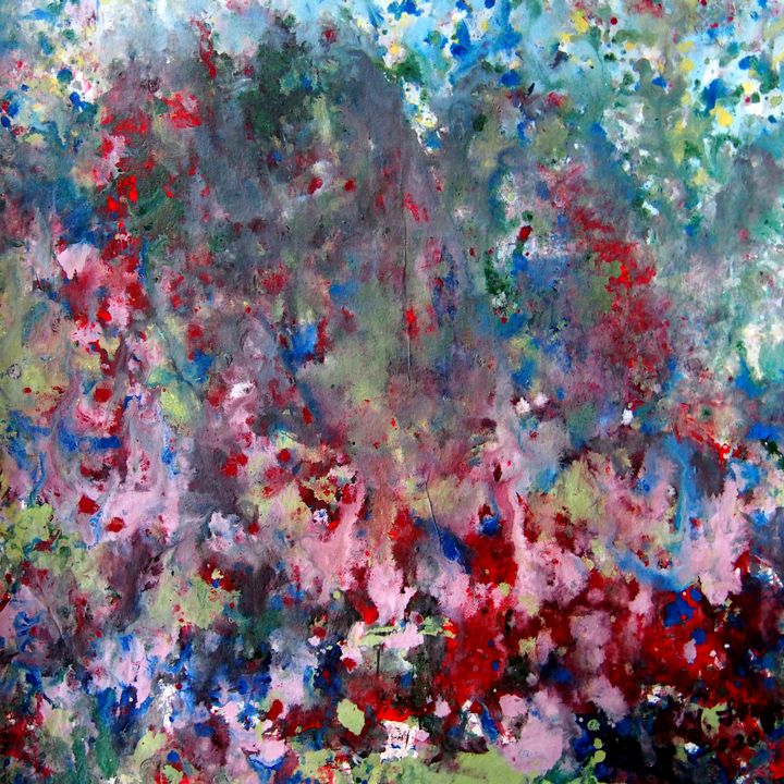 Red and Blue Abstraction - Art of ChunYi Long - Paintings & Prints ...