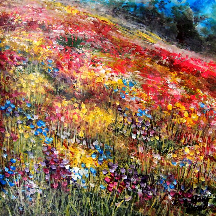 Mountain Wild Flowers - Art of ChunYi Long - Paintings & Prints ...