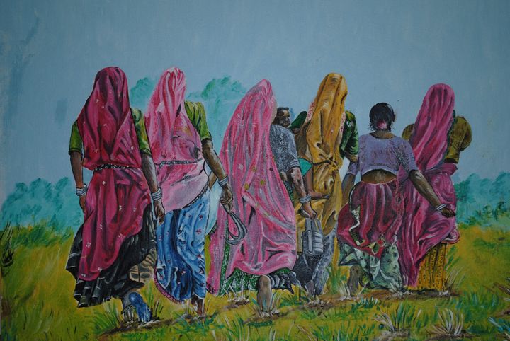 village woman (panihari) by nidhi rindani | ArtWanted.com