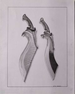 Dagger 3D pencil sketch