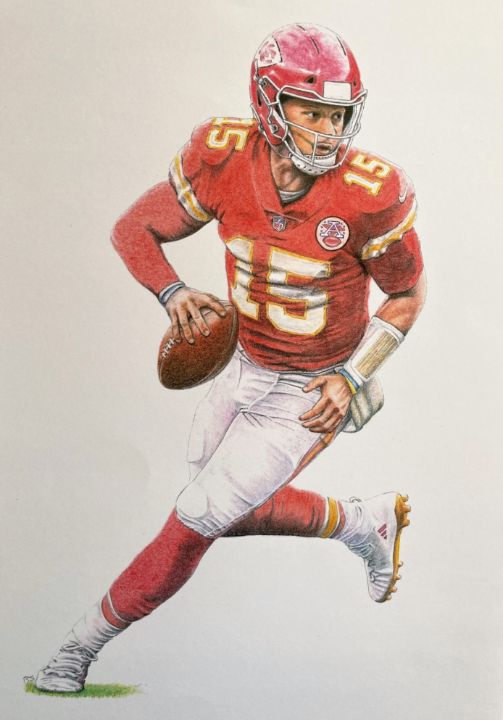 Patrick Mahomes II Kansas City Chiefs Football Art Illustrated 