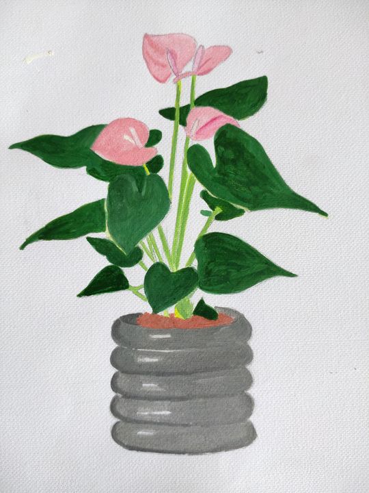 Anthurium plant - My Artworks - Paintings & Prints, Flowers, Plants, &  Trees, Flowers, Flowers A-H, Anthuriums - ArtPal