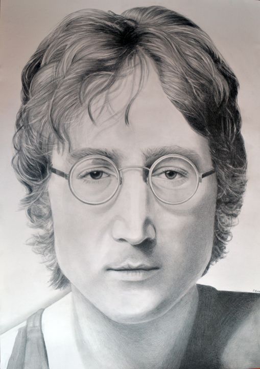 John Lennon Drawing 100x70 - Sara's - Drawings & Illustration, People 