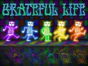 Grateful Life Dancing Skeleton Cats