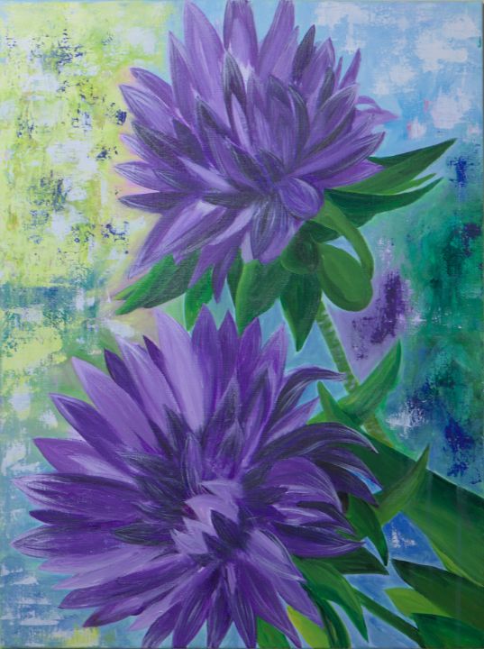 Abstract purple dahlia - Brier Patch Paintings by Yuhyun