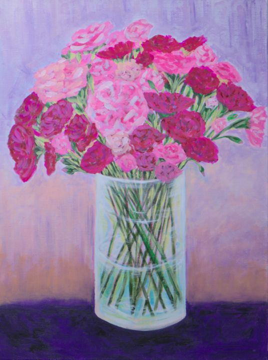 Pink carnation flowers - Brier Patch Paintings by Yuhyun