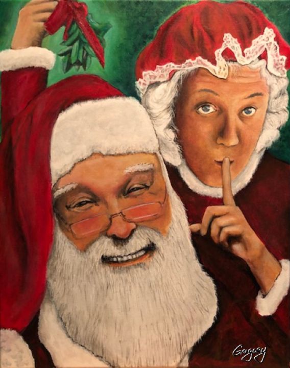 santa-and-mrs-claus-artistrygregory-paintings-prints-childrens