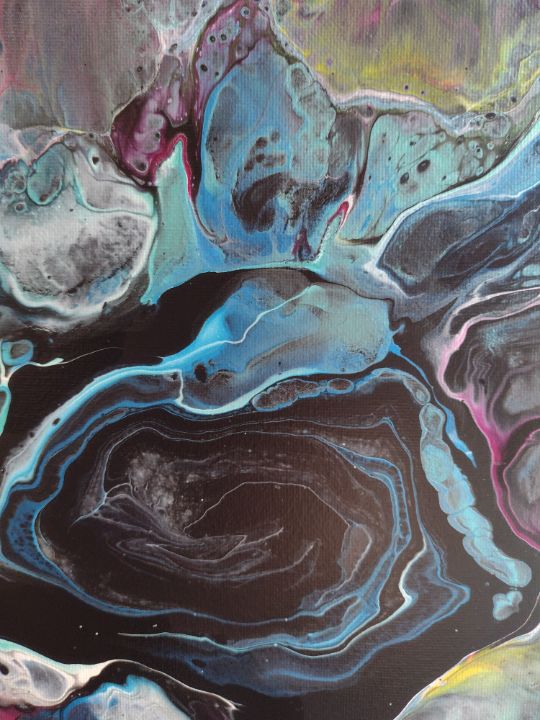Geode Like Acrylic Painting - Canvas - Black Iris Art