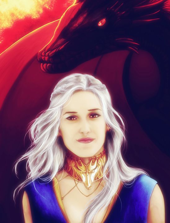 Fire And Blood Silver Hair P Halliwell Digital Art People