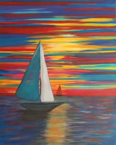 Sunset sailboat II