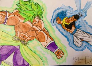 Gogeta blue vs broly (new) who wins