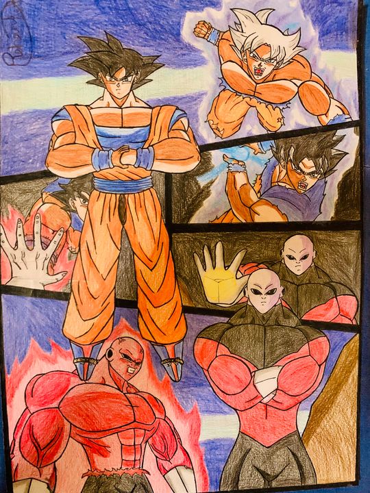 Epic fight of Goku vs Jiren - DB art site - Drawings