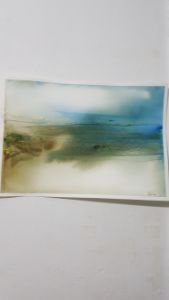 Watercolor painting-quite beach