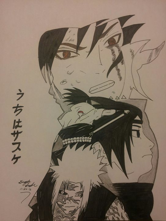 Naruto/Sasuke, Drawing by Great Alex
