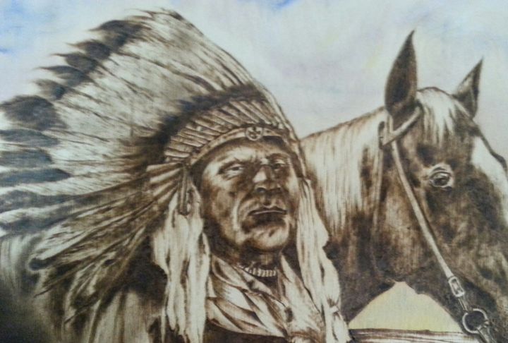 Chief - EC Pyro Art - Paintings & Prints, Ethnic, Cultural, & Tribal ...