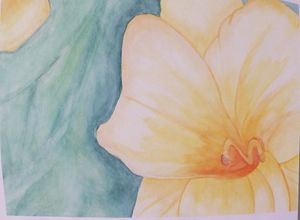 Yellow Flower, Watercolor Painting