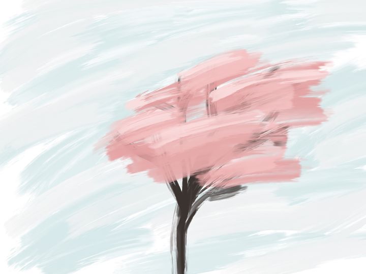simple oil painting trees