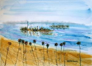 View of the Oil Island from my Patio