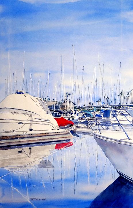 Colors and Shapes of Alamitos Bay - Debbie Lewis Watercolors