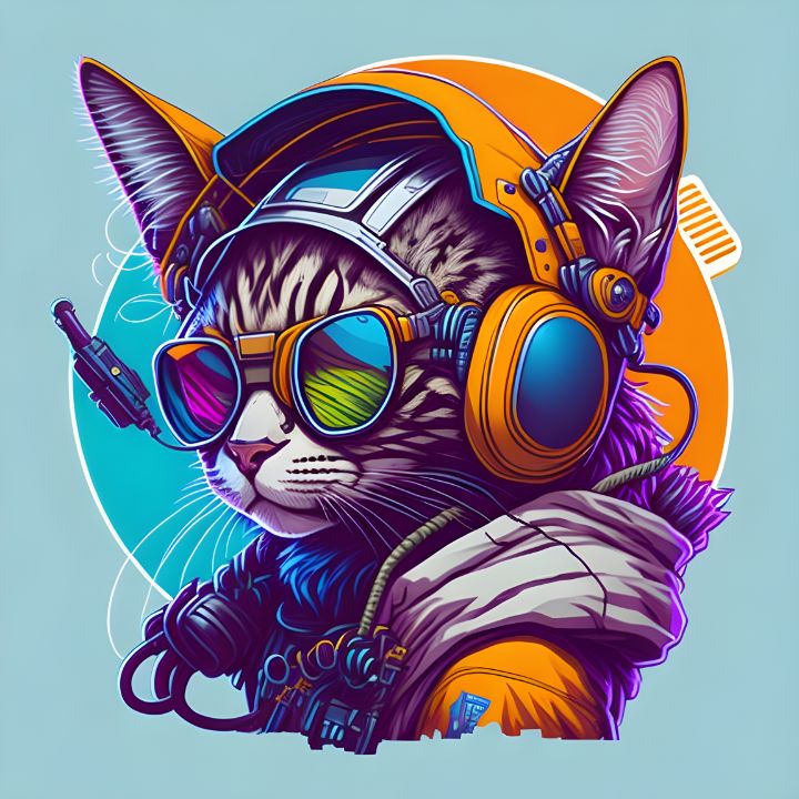 Gamer Cat - CGCrate Designs - Digital Art & AI, Animals, Birds, & Fish ...