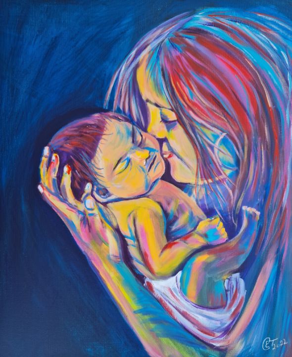 Motherhood - C.E.T. Chicu Eugenia Touma - Paintings & Prints, People ...