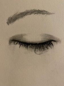 Crying Eye Drawing-Minimal-Art