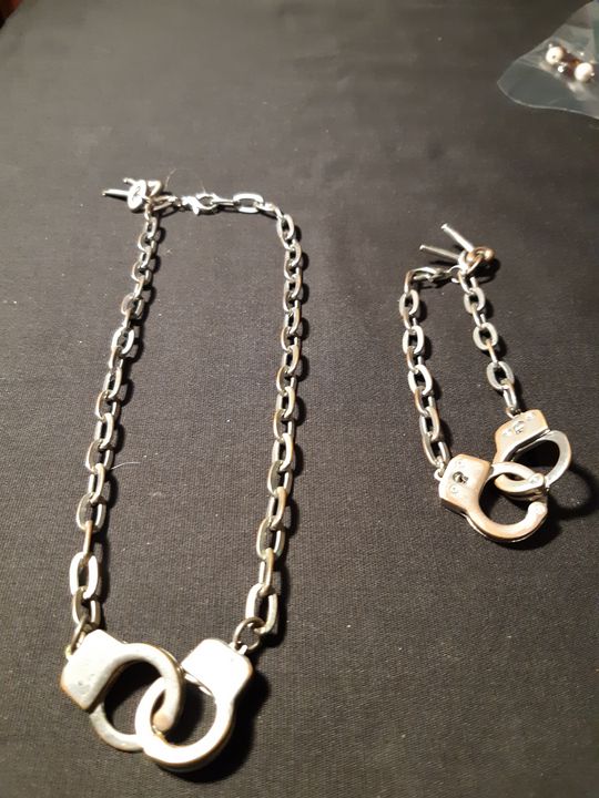 Handcuff necklace and bracelet - Darrell Merrill Nerd Artist