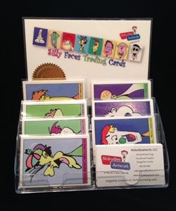 Silly Faces Trading Cards Display