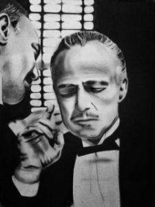 The Godfather - Charcoal Painting