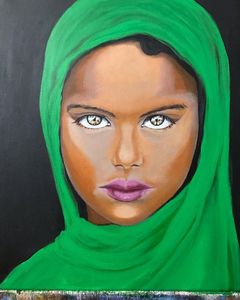 Girl with green scarf