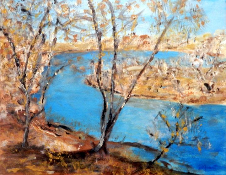 At The Bend Of The River - B Grant Art - Paintings & Prints, Landscapes ...