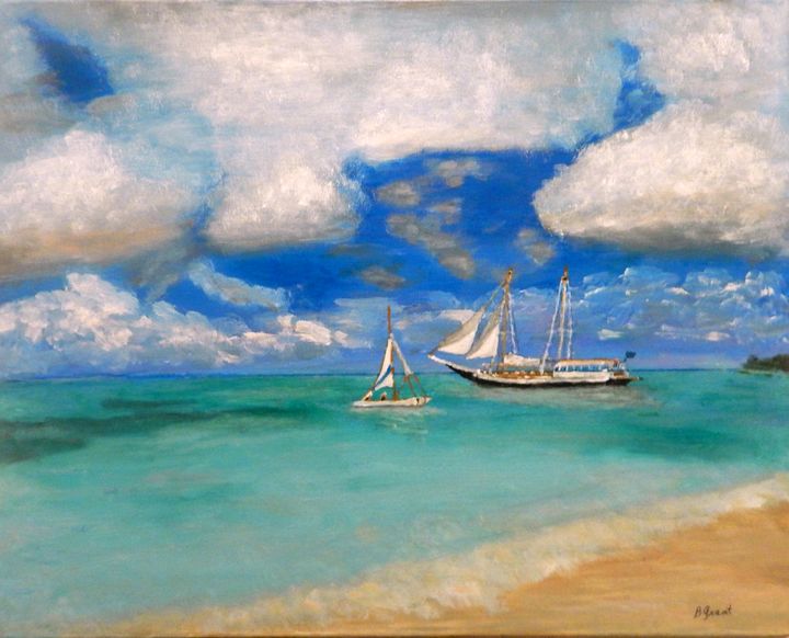 Sailing In Aruba - B Grant Art - Paintings & Prints, Landscapes ...