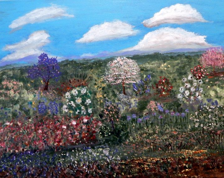 Field Of Flowers - B Grant Art - Paintings & Prints, Flowers, Plants ...