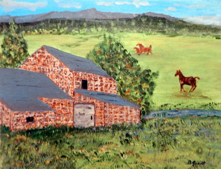 Rock Barn - B Grant Art - Paintings & Prints, Buildings & Architecture ...